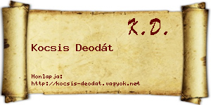 Kocsis Deodát névjegykártya