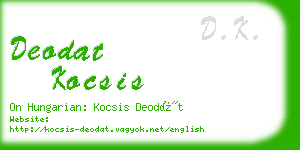 deodat kocsis business card